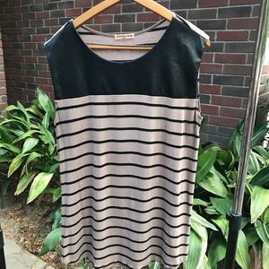 Faux Leather and Striped Tank